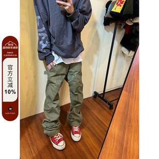 直筒宽松秋冬牛仔裤 F383 裤 复古伐木工装 男女 2023AW国潮原创美式