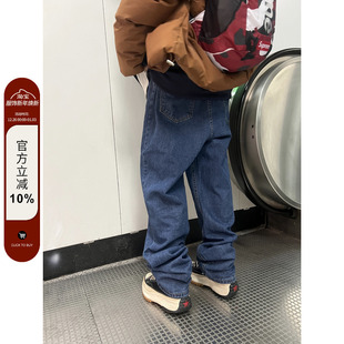 休闲裤 显瘦百搭经典 2022AW国潮原创简约纯色直筒宽松牛仔裤 F383