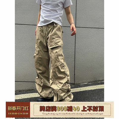 【F383】多口袋工装裤