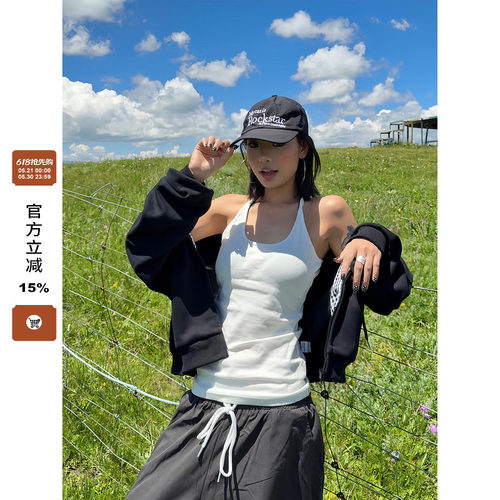 F383美式复古修身显瘦背心