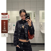F383 夹克女 显瘦工装 美式 复古解构质感牛仔外套立领宽松廓形修身