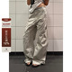裤 F383 ins 男女同款 宽松廓形工装 美式 复古做旧设计感弯刀休闲裤