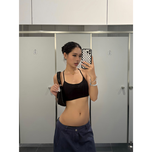 F383辣妹挂脖吊带背心美背上衣