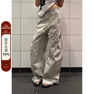 美式 裤 复古做旧设计感弯刀休闲裤 宽松廓形工装 ins 男女同款 F383