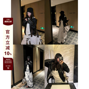 F383 美式复古酷飒风机车皮衣外套男女高级感翻领修身显瘦夹克ins