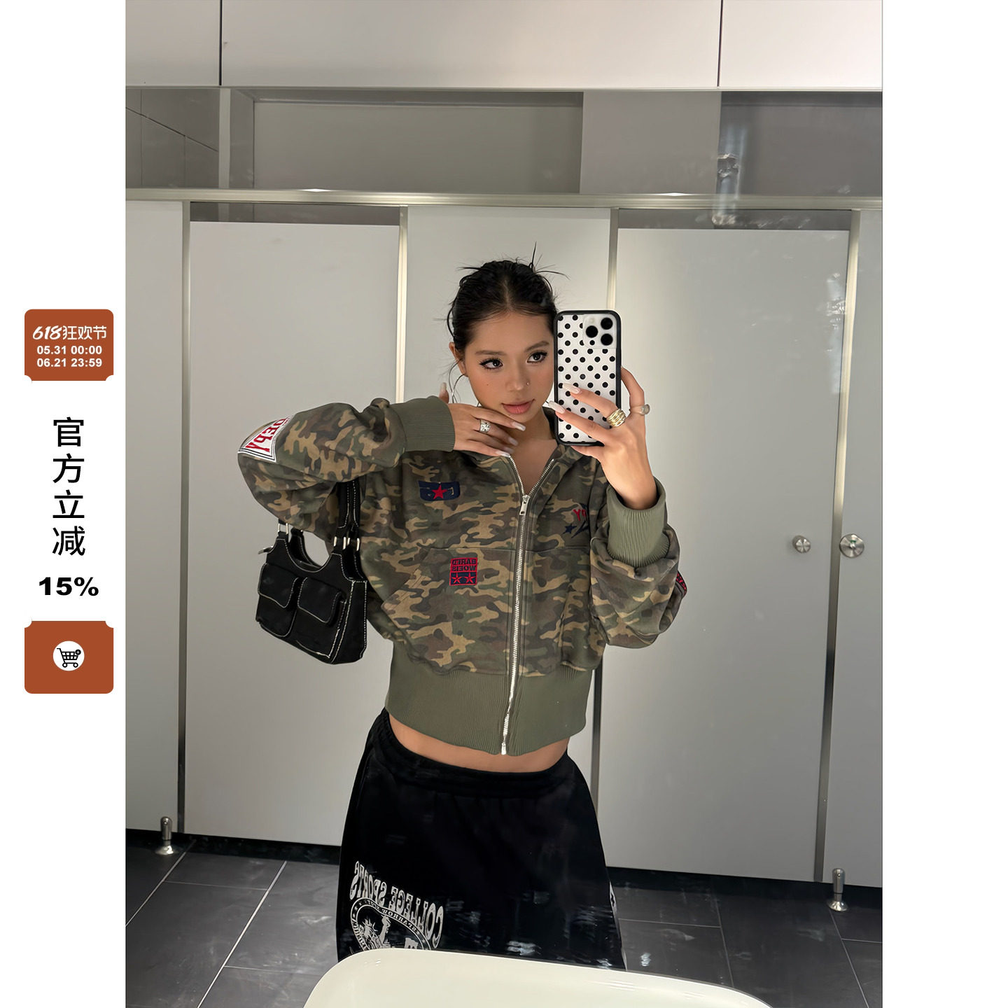 F383 美式复古字母印花短款连帽卫衣女款宽松休闲显瘦百搭外套ins