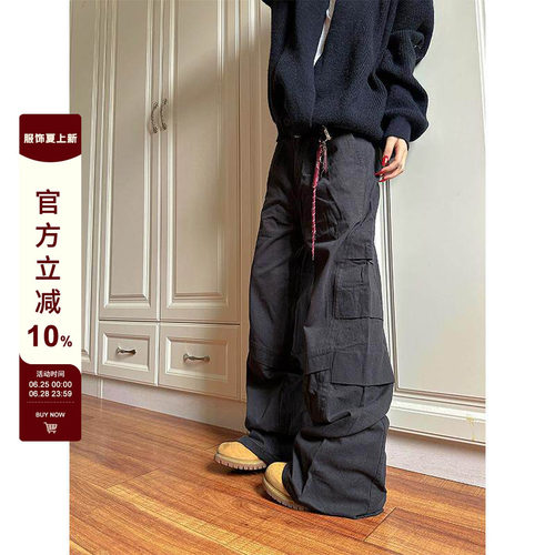 【F383】美式宽松直筒休闲裤