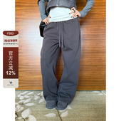 F383 男女高级感简约百搭长裤 美式 复古宽松直筒运动休闲抽绳卫裤