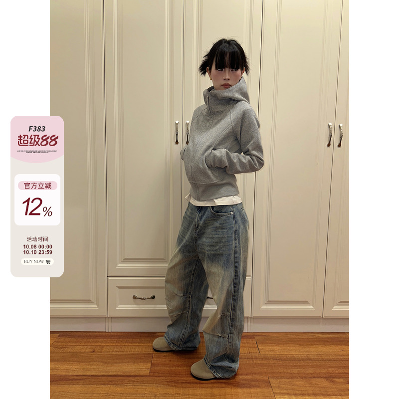 【F383】修身短款卫衣