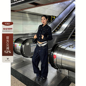 复古原牛百搭宽松阔腿A字cleanfit牛仔长裤 F383 2026美式 男女ins