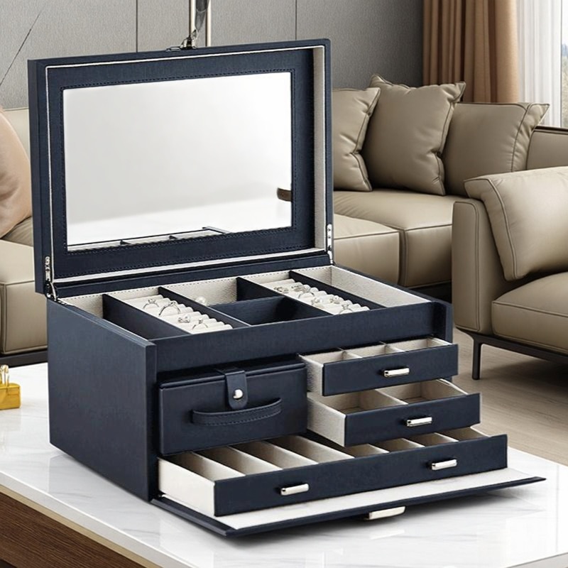 梵素姿雅首饰盒带锁高档精致