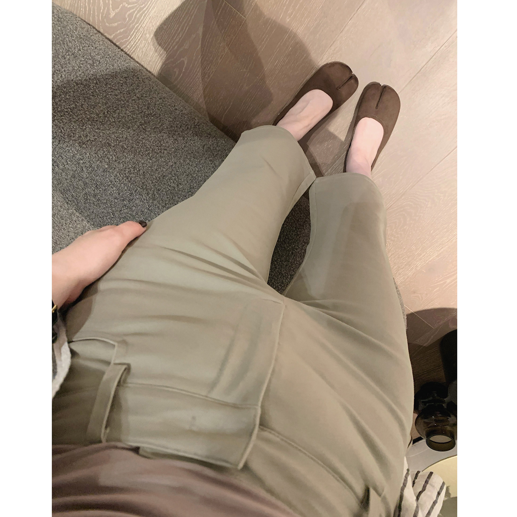 misslady显瘦修身八分微喇叭裤女高腰韩系通勤小个子温柔百搭休闲