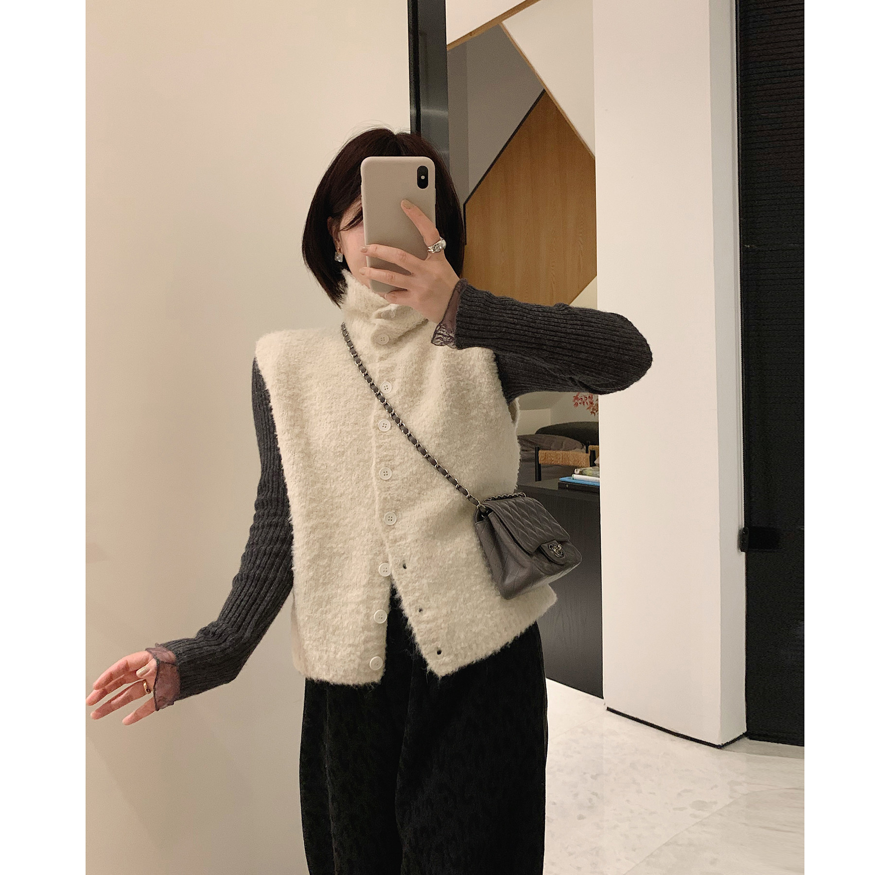 misslady松软翻领针织衫马甲女上衣秋冬韩系chic百搭慵懒马夹新款,女装/女士精品,马夹,淘宝优惠券,粉丝福利购,淘宝优惠卷