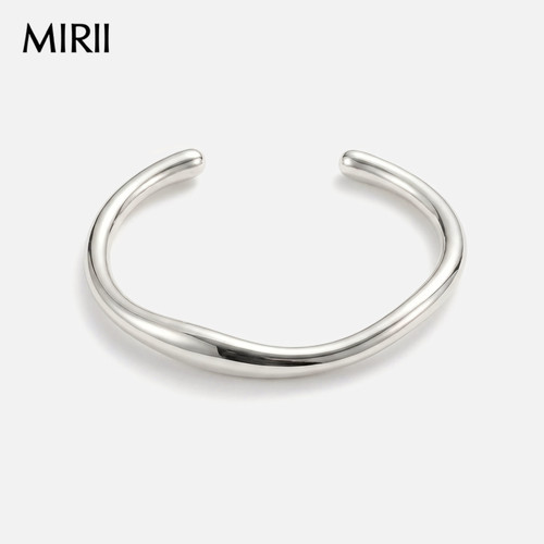 MIRII秘日 光面精致百搭简约手镯 白金银色高级感开口个性送女友