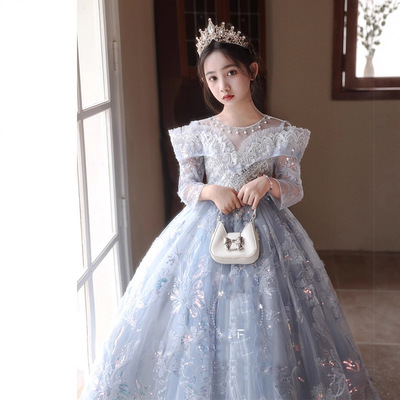 花童高端绝美礼服小女孩十岁生日婚礼女大童钢琴演出主持人公主裙