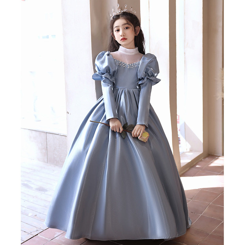 小女孩花童生日大码礼服蓬蓬裙初中生气质公主裙钢琴主持人管乐团图片