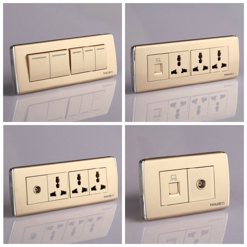 泰力开关面板118型900系列香槟金