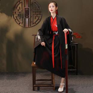 中国风汉服大袖长袍衫交领襦裙大氅传统特大码套装男女CP情侣装