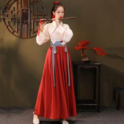 汉服女中国风套装学生汉元素改良襦裙侠女风日常古装古风女装春夏