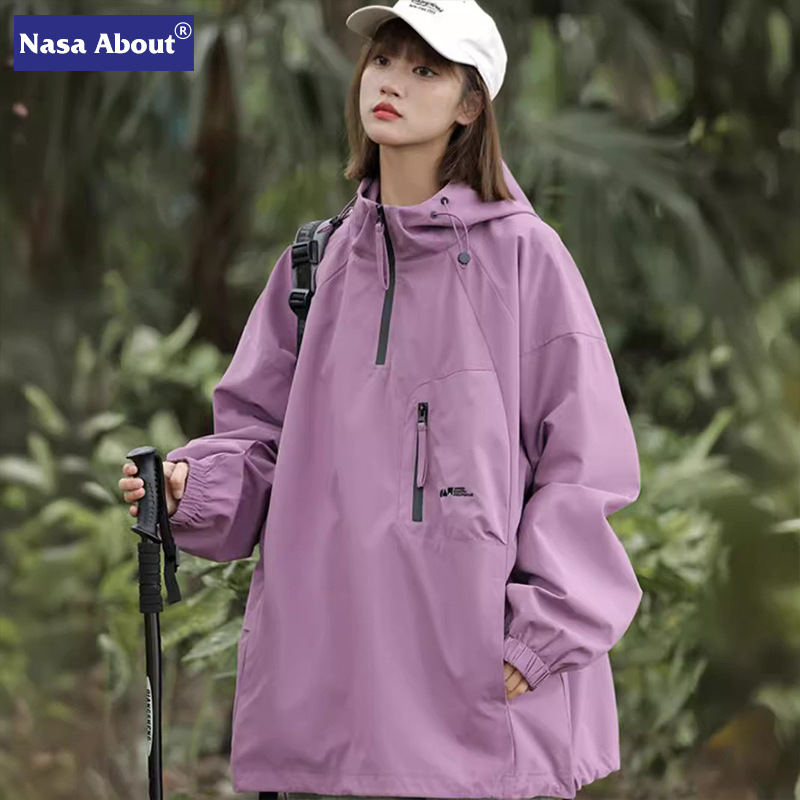 耐克顿NASA冲锋衣女外套秋款运动休闲户外防风登山服男夹克时尚