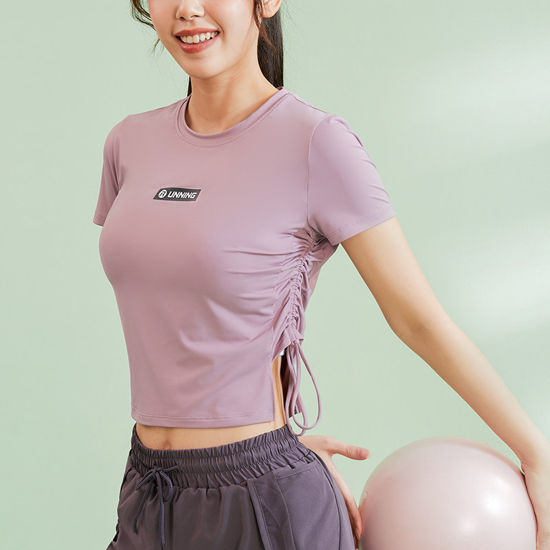 瑜伽服女秋夏薄款修身显瘦露脐性感短款运动上衣弹力透气健身短袖在类目 运动服/休闲服装, 运动T恤中 - 来自Buy2taobao.com提供专业的淘宝代购服务