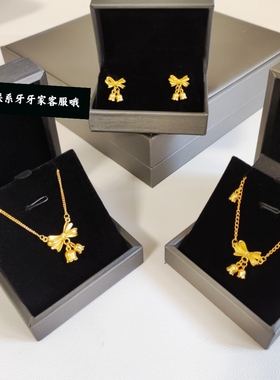 铃兰花开幸福自来~在逃公主福气铃兰蝴蝶结项链手链24k磨砂