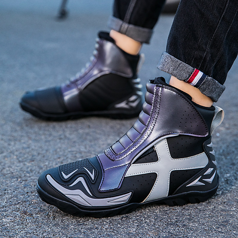 四季骑行靴子摩托车越野男女透气防水冬季皮面拉力骑行鞋机车装备