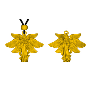 新款六翼天使吊坠黄金石膏模具花丝天使吊坠居家打金模具金银倒模