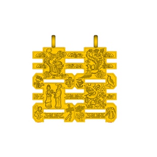 新款双喜字吊坠黄金石膏模具金银加工打金工具居家打金