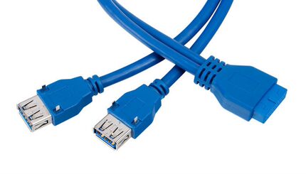 USB3.1 3.0主板19/20PIN转USB3.0两母带固定脚数据转延长接线包邮