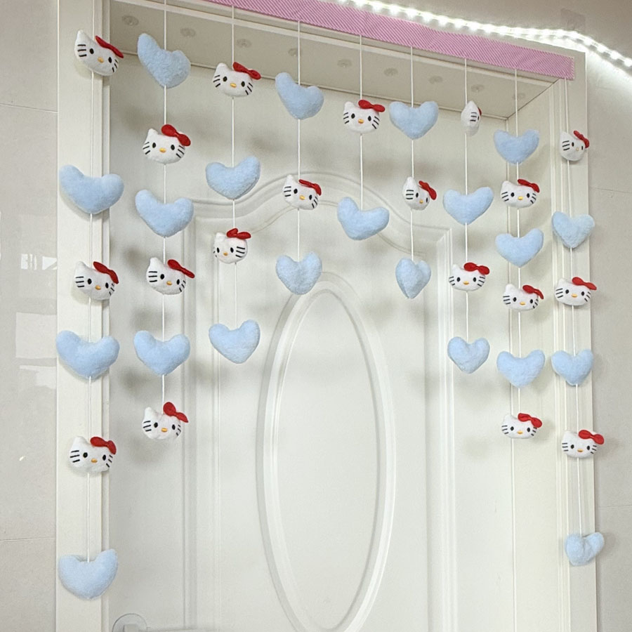 红猫粉爱心高颜值爆款门帘