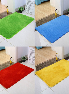 家用红色客厅地毯浴室绿色吸水脚垫金黄色门口进门厅地垫门垫卧室