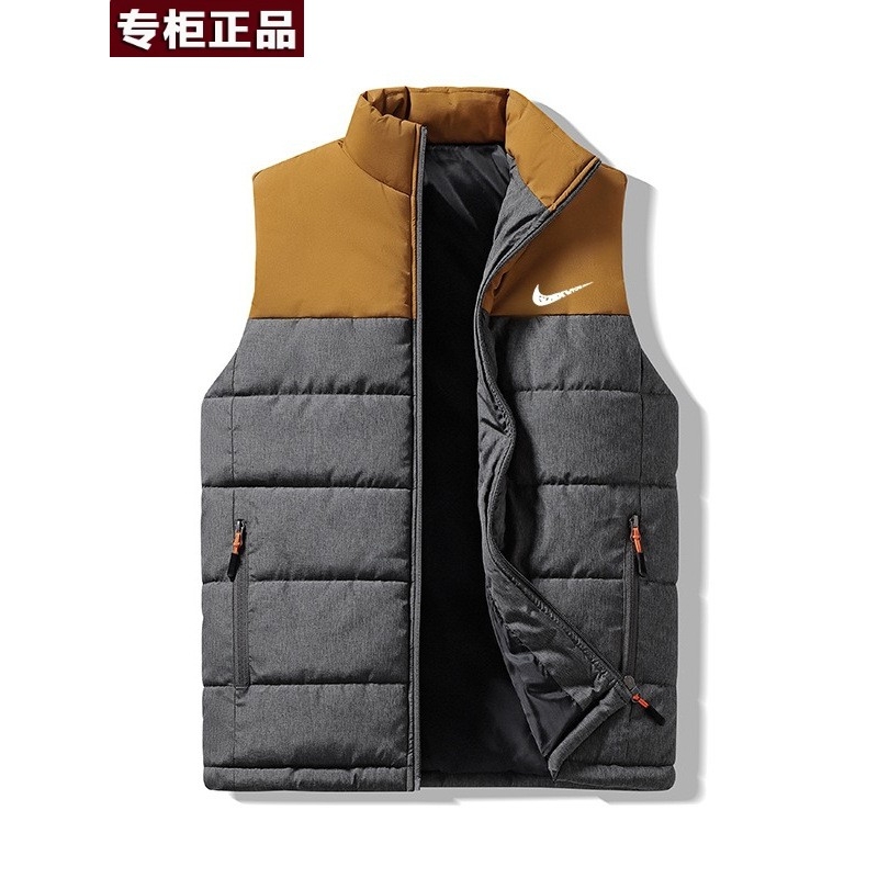 奥莱官方旗舰店唯品会拼接坎肩羽绒棉马甲男士运动2025秋冬季新款