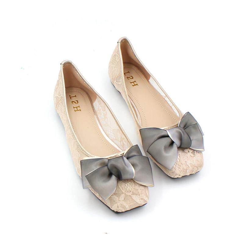 香港平底鞋单鞋女新款夏季方头浅口透气软底女鞋瓢鞋女款黑色凉鞋