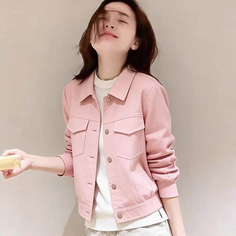 韩国粉色短外套女春季2026新款流行高级感休闲小个子短款夹克上衣