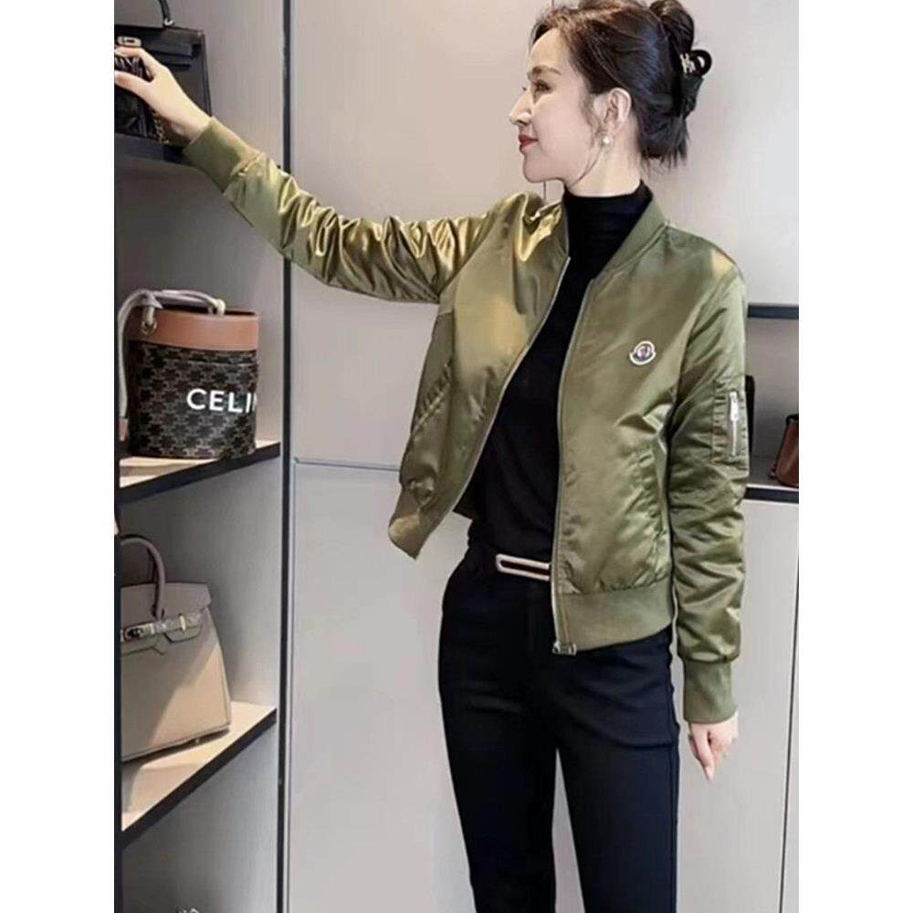 韩国军绿色短款棒球服外套女春秋新款休闲时尚显瘦小个子夹克上衣