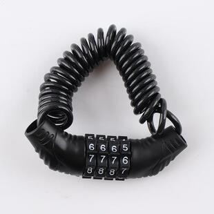 Vieruodis头盔锁 4位密码钢丝锁自行车头盔防盗密码锁钢缆锁 黑色