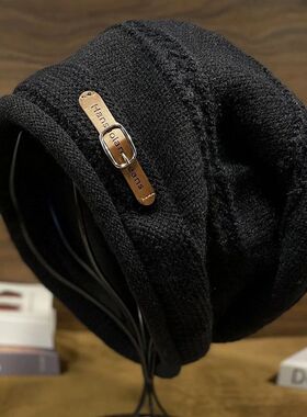 保暖针织帽时尚金属拉链设计秋冬百搭显气质休闲潮流单品肌理感