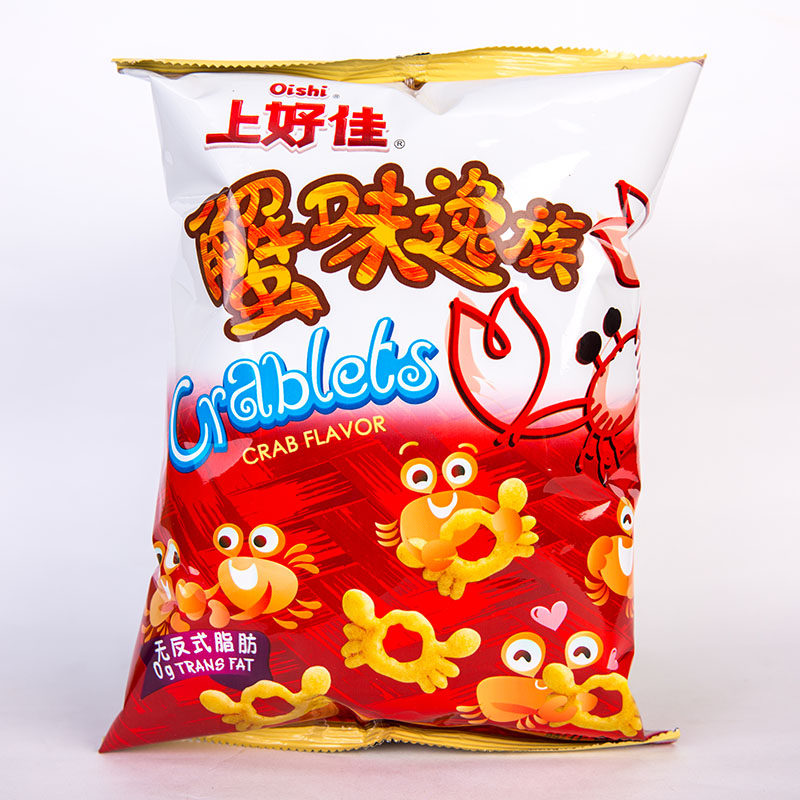 上好佳蟹味逸族40g中包膨化食品整箱休闲小吃上课可以吃的零食
