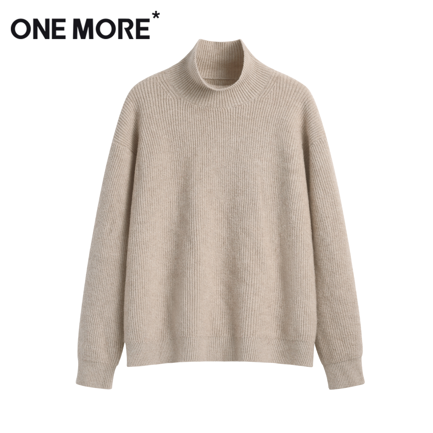 onemore燕麦色毛衣女韩系慵懒风