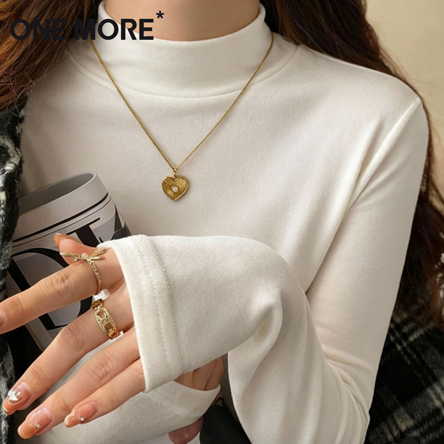 绒德打底衫双面绒半高领上衣