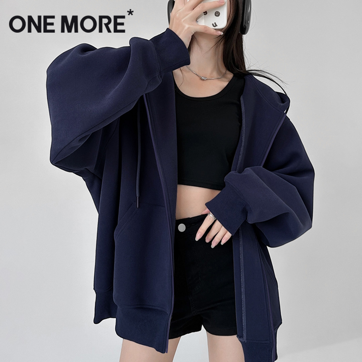 onemore美式复古外套女慵懒宽松