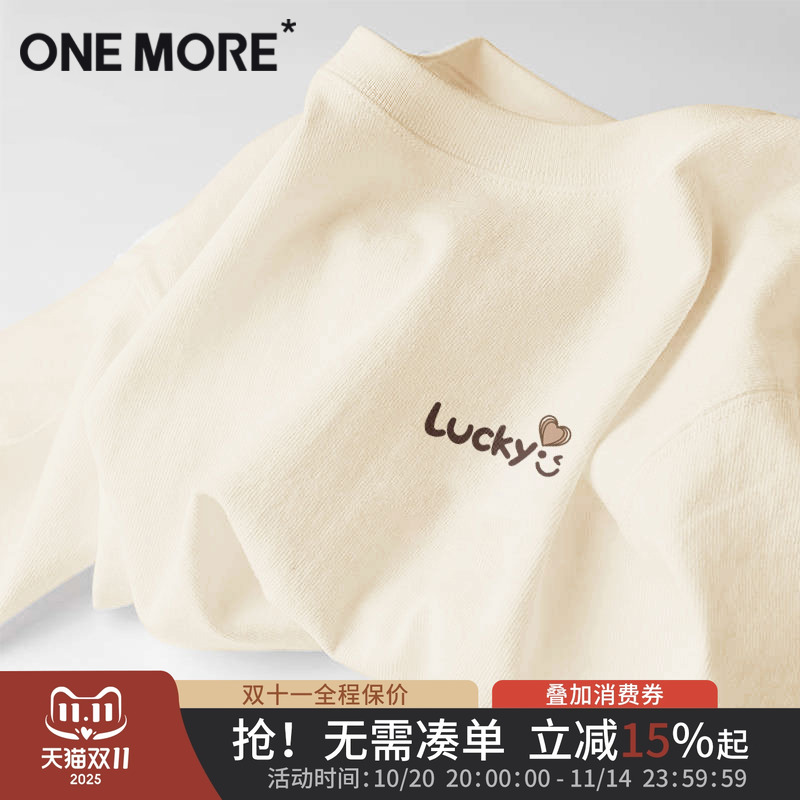 onemore纯棉休闲宽松长袖T恤女款