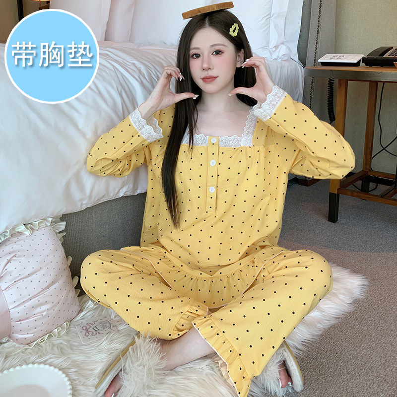 睡衣女春季新款舒适透气长袖套装宽松加大码240斤可穿家居服 - 艾琳时尚内衣出品