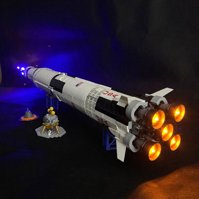 阿波罗火箭土星五号航空航天卫星中国积木模型男孩子拼装玩具礼物