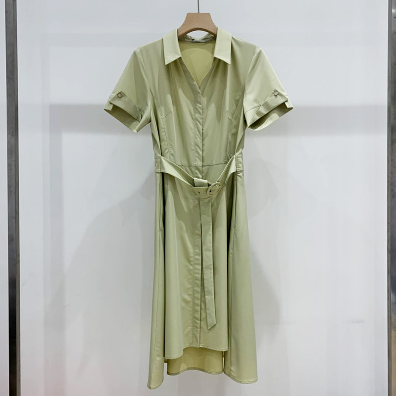 妮卡伊芙丽2020夏代购国内商场同款浅绿色连衣裙女裙子1B4290792