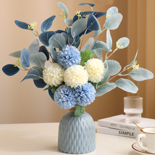 绢花桌面花+花瓶高端大气