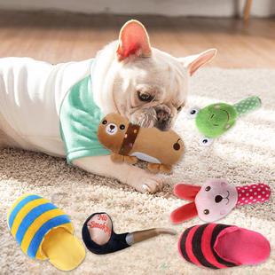New Plush Dog Toys Squeaky Red Blue Pig Green Frog Puppy Che
