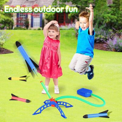 Kid Air Rocket Foot Pump Launcher Outdoor Air Pressed Stomp