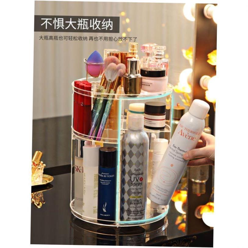 360 Degree Rotating Cosmetic Storage Box Makeup Organizer
